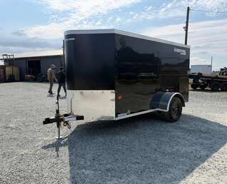 Thumbnail Photo of 2027 Royal Cargo 5x10 Enclosed Cargo Trailer V Nose Gloss Black Ramp Door 2990lb GVW (GSR)
