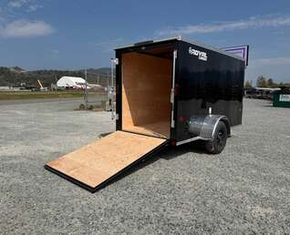Thumbnail Photo of 2027 Royal Cargo 5x10 Enclosed Cargo Trailer V Nose Gloss Black Ramp Door 2990lb GVW (GSR)