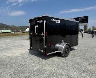 Thumbnail Photo of 2027 Royal Cargo 5x10 Enclosed Cargo Trailer V Nose Gloss Black Ramp Door 2990lb GVW (GSR)