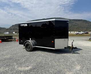 Thumbnail Photo of 2027 Royal Cargo 5x10 Enclosed Cargo Trailer V Nose Gloss Black Ramp Door 2990lb GVW (GSR)