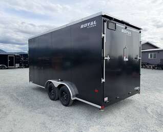 Thumbnail Photo of Pre Owned Used 2026 Royal 7.5X16 V-NOSE RAMP DOOR EXTRA HEIGHT Cargo / Enclosed Trailer Black 7700lb GVW