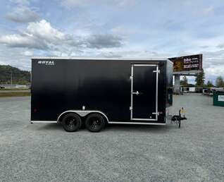 Thumbnail Photo of Pre Owned Used 2026 Royal 7.5X16 V-NOSE RAMP DOOR EXTRA HEIGHT Cargo / Enclosed Trailer Black 7700lb GVW