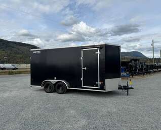 Thumbnail Photo of Pre Owned Used 2026 Royal 7.5X16 V-NOSE RAMP DOOR EXTRA HEIGHT Cargo / Enclosed Trailer Black 7700lb GVW
