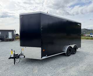 Thumbnail Photo of Pre Owned Used 2026 Royal 7.5X16 V-NOSE RAMP DOOR EXTRA HEIGHT Cargo / Enclosed Trailer Black 7700lb GVW