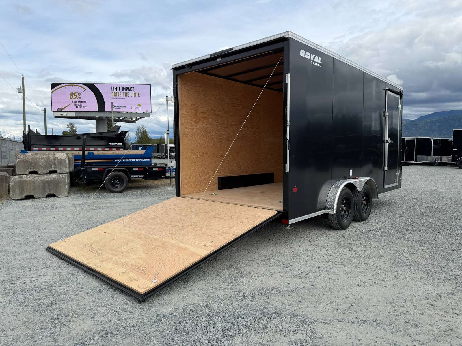 Photo of Pre Owned Used 2026 Royal 7.5X16 V-NOSE RAMP DOOR EXTRA HEIGHT Cargo / Enclosed Trailer Black 7700lb GVW