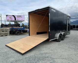 Thumbnail Photo of Pre Owned Used 2026 Royal 7.5X16 V-NOSE RAMP DOOR EXTRA HEIGHT Cargo / Enclosed Trailer Black 7700lb GVW