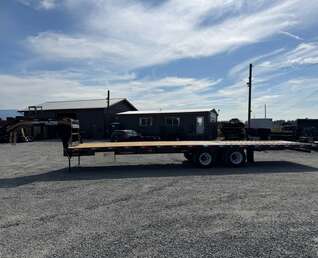 Thumbnail Photo of 2027 Southland 32' Gooseneck Equipment Flat Deck Trailer 38,000lbs w/ 12' Hydraulic Dovetail