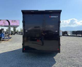 Thumbnail Photo of 2027 Impact Quake 7x12 V Nose Cargo / Enclosed Trailer / Black Polycor Exterior / 5000lb GVW Brake Axle w/ Ramp Door