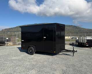 Thumbnail Photo of 2027 Impact Quake 7x12 V Nose Cargo / Enclosed Trailer / Black Polycor Exterior / 5000lb GVW Brake Axle w/ Ramp Door