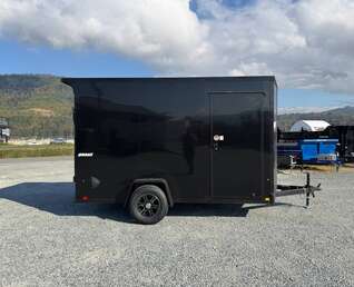 Thumbnail Photo of 2027 Impact Quake 7x12 V Nose Cargo / Enclosed Trailer / Black Polycor Exterior / 5000lb GVW Brake Axle w/ Ramp Door