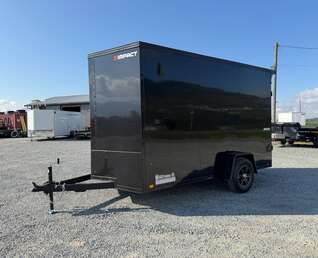 Thumbnail Photo of 2027 Impact Quake 7x12 V Nose Cargo / Enclosed Trailer / Black Polycor Exterior / 5000lb GVW Brake Axle w/ Ramp Door
