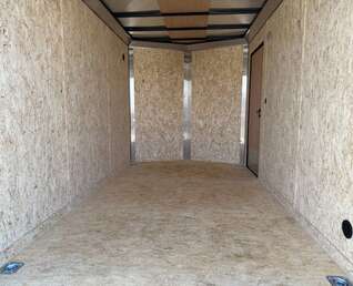 Thumbnail Photo of 2027 Impact Quake 7x12 V Nose Cargo / Enclosed Trailer / Black Polycor Exterior / 5000lb GVW Brake Axle w/ Ramp Door