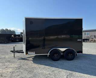 Thumbnail Photo of 2027 Impact Quake 7x12 Cargo Enclosed Trailer Tandem Axle 7000lb GVW / POLYCOR Black Exterior / Extra Height w/ Ramp Door