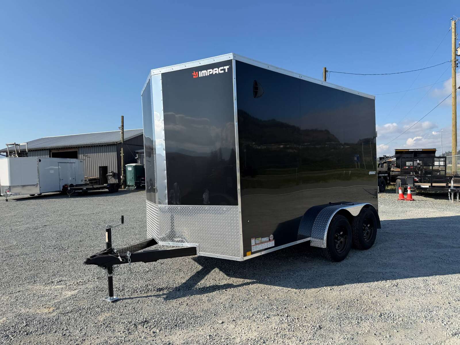 Photo of 2027 Impact Quake 7x12 Cargo Enclosed Trailer Tandem Axle 7000lb GVW / POLYCOR Black Exterior / Extra Height w/ Ramp Door
