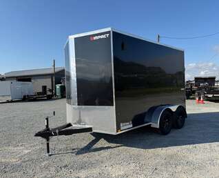 Thumbnail Photo of 2027 Impact Quake 7x12 Cargo Enclosed Trailer Tandem Axle 7000lb GVW / POLYCOR Black Exterior / Extra Height w/ Ramp Door