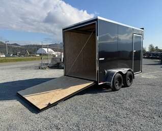 Thumbnail Photo of 2027 Impact Quake 7x12 Cargo Enclosed Trailer Tandem Axle 7000lb GVW / POLYCOR Black Exterior / Extra Height w/ Ramp Door