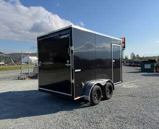 Thumbnail Photo of 2027 Impact Quake 7x12 Cargo Enclosed Trailer Tandem Axle 7000lb GVW / POLYCOR Black Exterior / Extra Height w/ Ramp Door