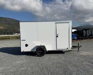 Thumbnail Photo of 2027 Impact Quake 6x12 V Nose Cargo / Enclosed Trailer / Polycor White Exterior / Ramp Door Extra Height 2990lb GVW