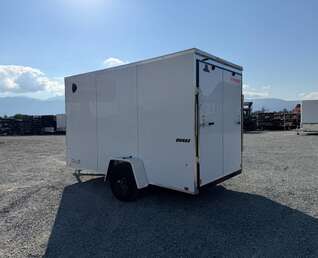 Thumbnail Photo of 2027 Impact Quake 6x12 V Nose Cargo / Enclosed Trailer / Polycor White Exterior / Ramp Door Extra Height 2990lb GVW