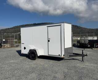 Thumbnail Photo of 2027 Impact Quake 6x12 V Nose Cargo / Enclosed Trailer / Polycor White Exterior / Ramp Door Extra Height 2990lb GVW