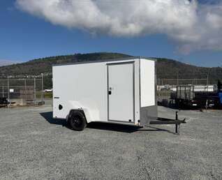 Thumbnail Photo of 2027 Impact Quake 6x12 V Nose Cargo / Enclosed Trailer / Polycor White Exterior / Ramp Door Extra Height 2990lb GVW