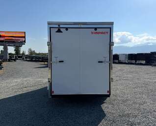 Thumbnail Photo of 2027 Impact Quake 6x12 V Nose Cargo / Enclosed Trailer / Polycor White Exterior / Ramp Door Extra Height 2990lb GVW