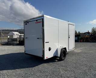 Thumbnail Photo of 2027 Impact Quake 6x12 V Nose Cargo / Enclosed Trailer / Polycor White Exterior / Ramp Door Extra Height 2990lb GVW