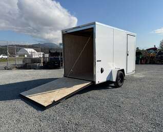 Thumbnail Photo of 2027 Impact Quake 6x12 V Nose Cargo / Enclosed Trailer / Polycor White Exterior / Ramp Door Extra Height 2990lb GVW