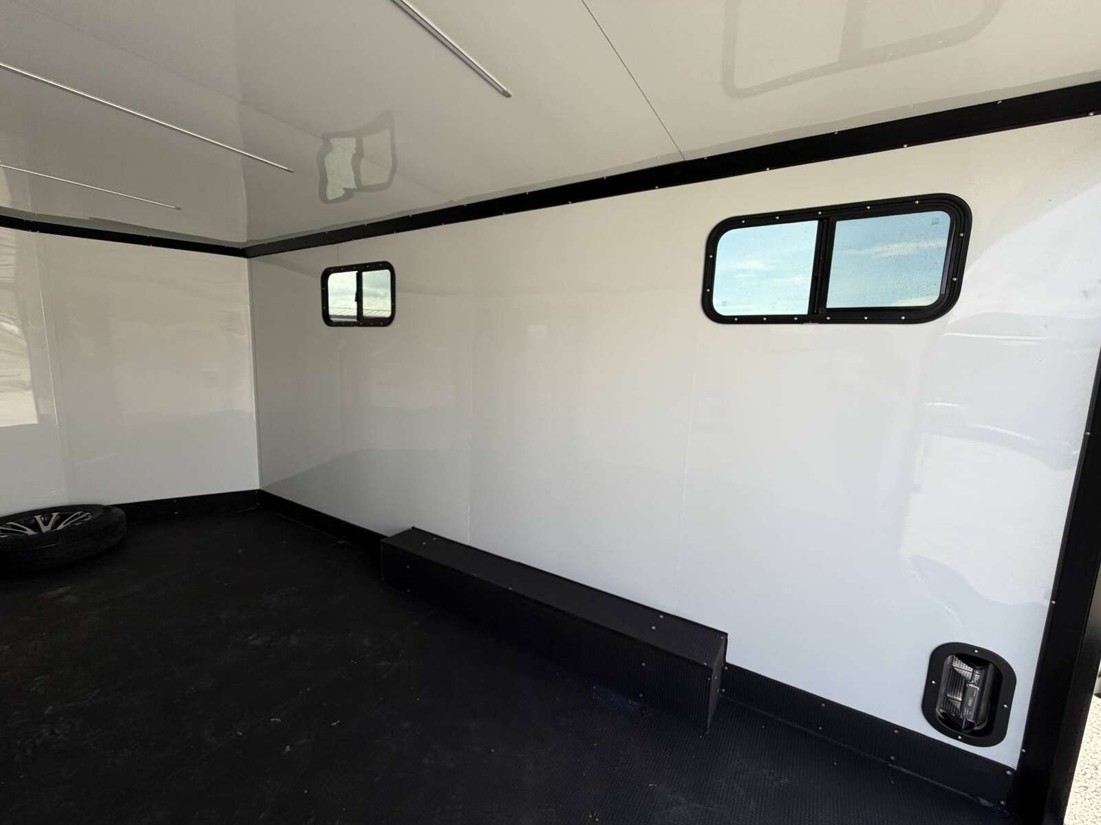 Photo of 2027 Royal 8.5x16 V Nose Cargo Enclosed Trailer Camping Package Black w/ Blackout Pkg, Insulated, Ramp Door, White Walls, 2x Windows, Polycor & More!