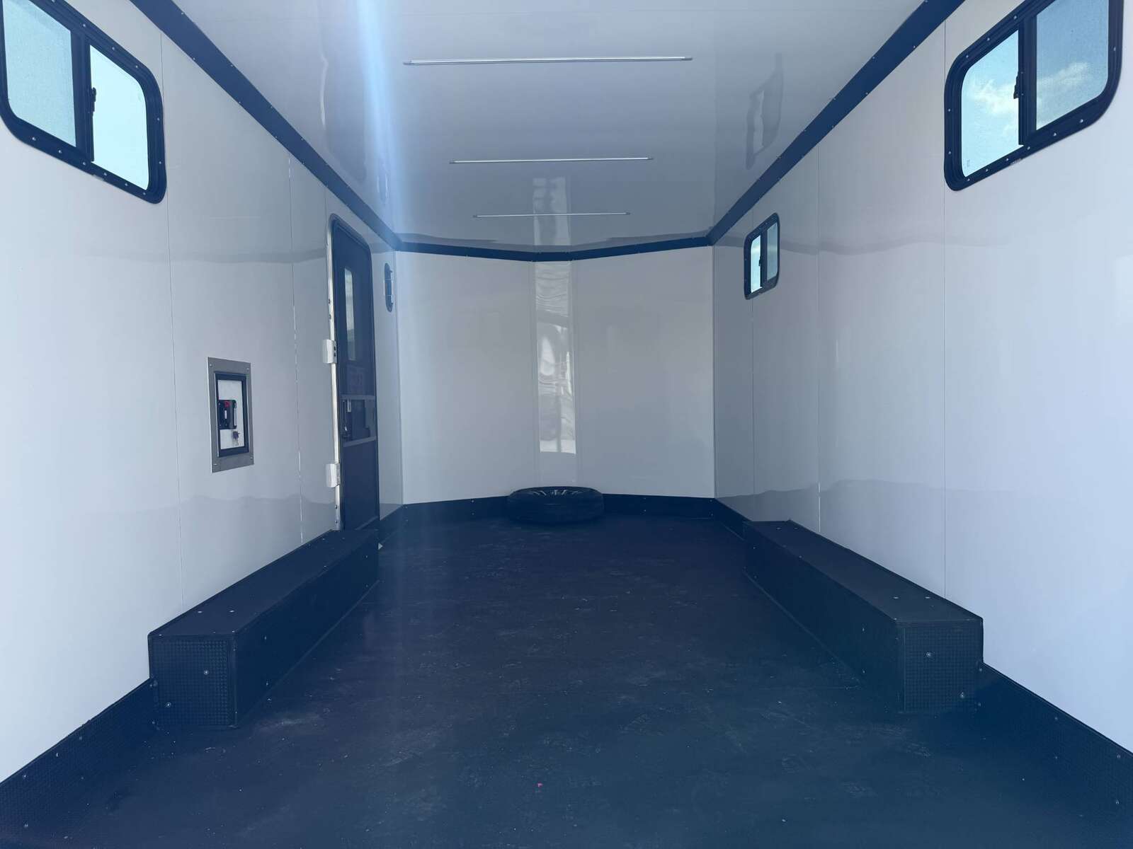 Photo of 2027 Royal 8.5x16 V Nose Cargo Enclosed Trailer Camping Package Black w/ Blackout Pkg, Insulated, Ramp Door, White Walls, 2x Windows, Polycor & More!