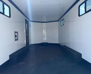 Thumbnail Photo of 2027 Royal 8.5x16 V Nose Cargo Enclosed Trailer Camping Package Black w/ Blackout Pkg, Insulated, Ramp Door, White Walls, 2x Windows, Polycor & More!