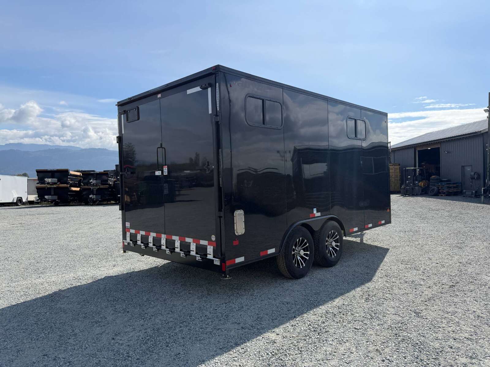 Photo of 2027 Royal 8.5x16 V Nose Cargo Enclosed Trailer Camping Package Black w/ Blackout Pkg, Insulated, Ramp Door, White Walls, 2x Windows, Polycor & More!