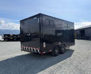 Thumbnail Photo of 2027 Royal 8.5x16 V Nose Cargo Enclosed Trailer Camping Package Black w/ Blackout Pkg, Insulated, Ramp Door, White Walls, 2x Windows, Polycor & More!
