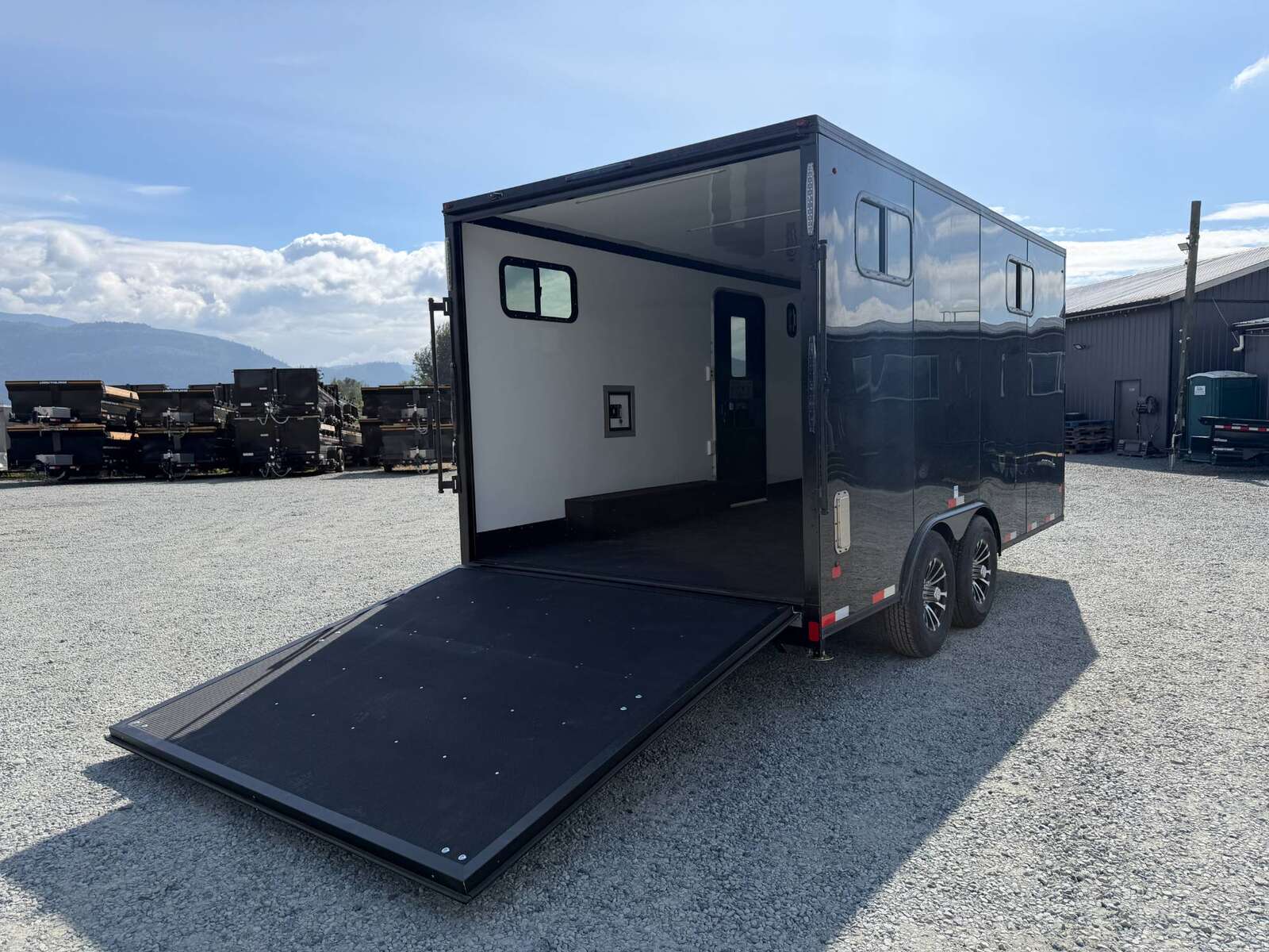 Photo of 2027 Royal 8.5x16 V Nose Cargo Enclosed Trailer Camping Package Black w/ Blackout Pkg, Insulated, Ramp Door, White Walls, 2x Windows, Polycor & More!