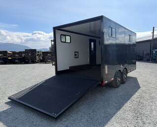 Thumbnail Photo of 2027 Royal 8.5x16 V Nose Cargo Enclosed Trailer Camping Package Black w/ Blackout Pkg, Insulated, Ramp Door, White Walls, 2x Windows, Polycor & More!