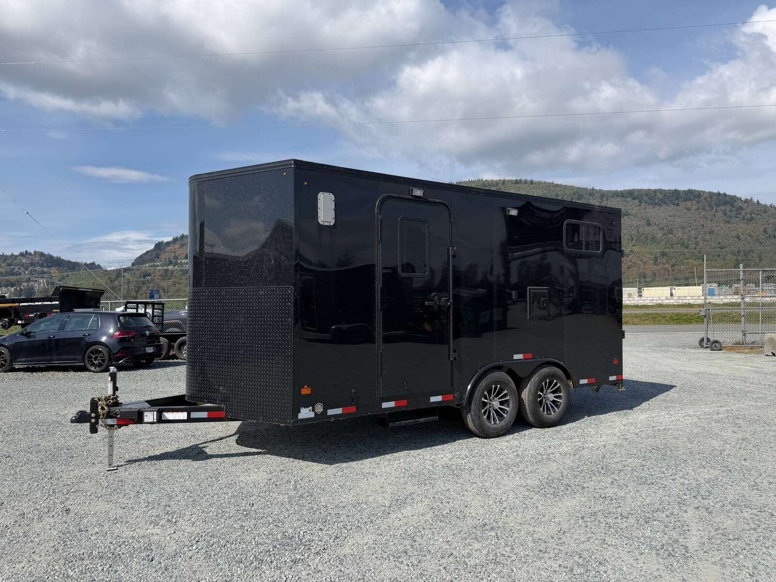 Photo of 2027 Royal 8.5x16 V Nose Cargo Enclosed Trailer Camping Package Black w/ Blackout Pkg, Insulated, Ramp Door, White Walls, 2x Windows, Polycor & More!