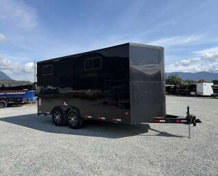 Thumbnail Photo of 2027 Royal 8.5x16 V Nose Cargo Enclosed Trailer Camping Package Black w/ Blackout Pkg, Insulated, Ramp Door, White Walls, 2x Windows, Polycor & More!