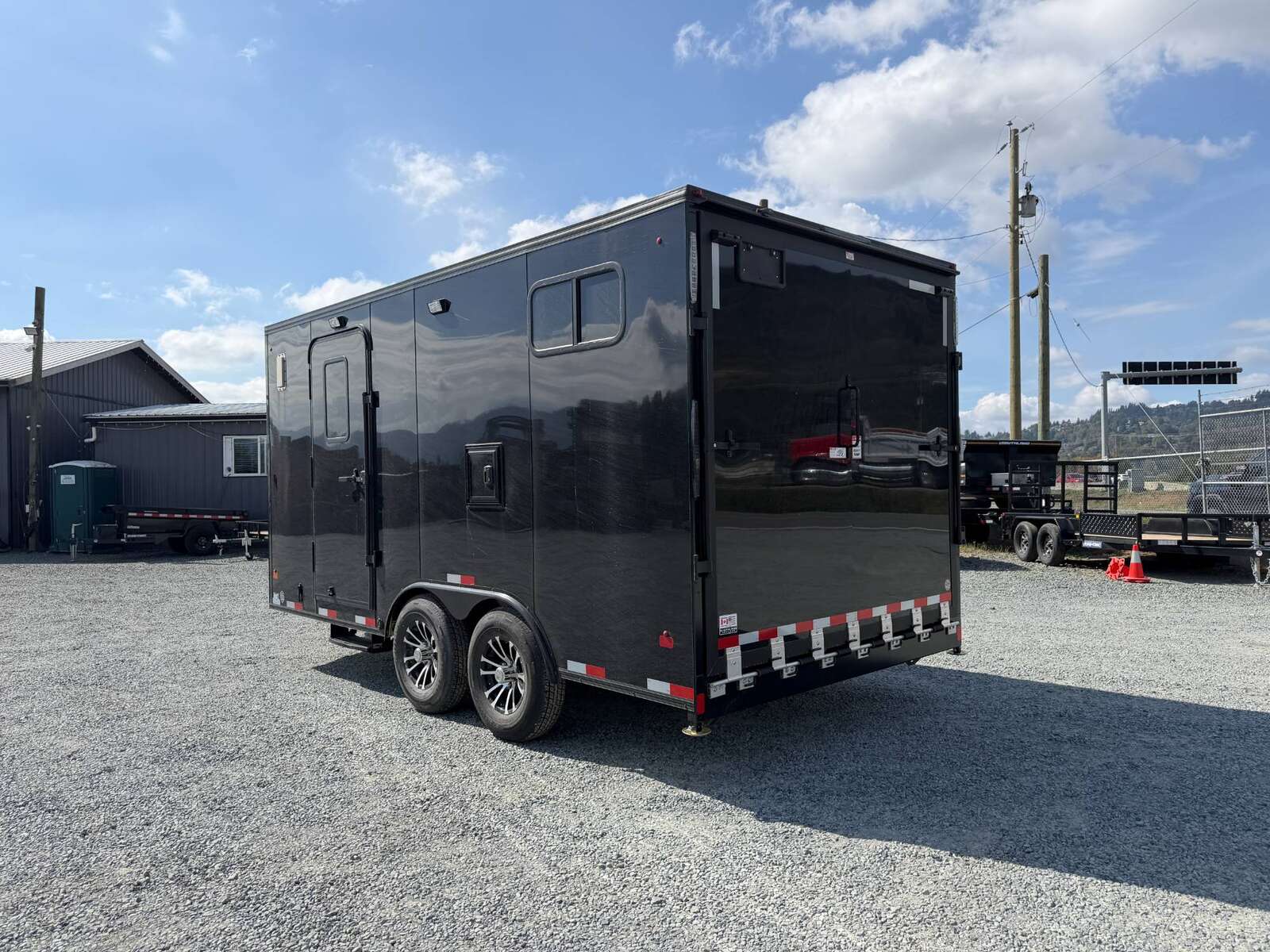 Photo of 2027 Royal 8.5x16 V Nose Cargo Enclosed Trailer Camping Package Black w/ Blackout Pkg, Insulated, Ramp Door, White Walls, 2x Windows, Polycor & More!