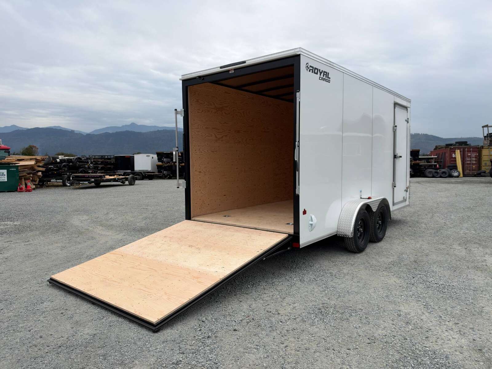 Photo of 2027 Royal 7x16 Enclosed Cargo Trailer V Nose Ramp Door White 7700lb GVW Extra Height (GSR)
