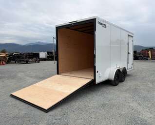 Thumbnail Photo of 2027 Royal 7x16 Enclosed Cargo Trailer V Nose Ramp Door White 7700lb GVW Extra Height (GSR)