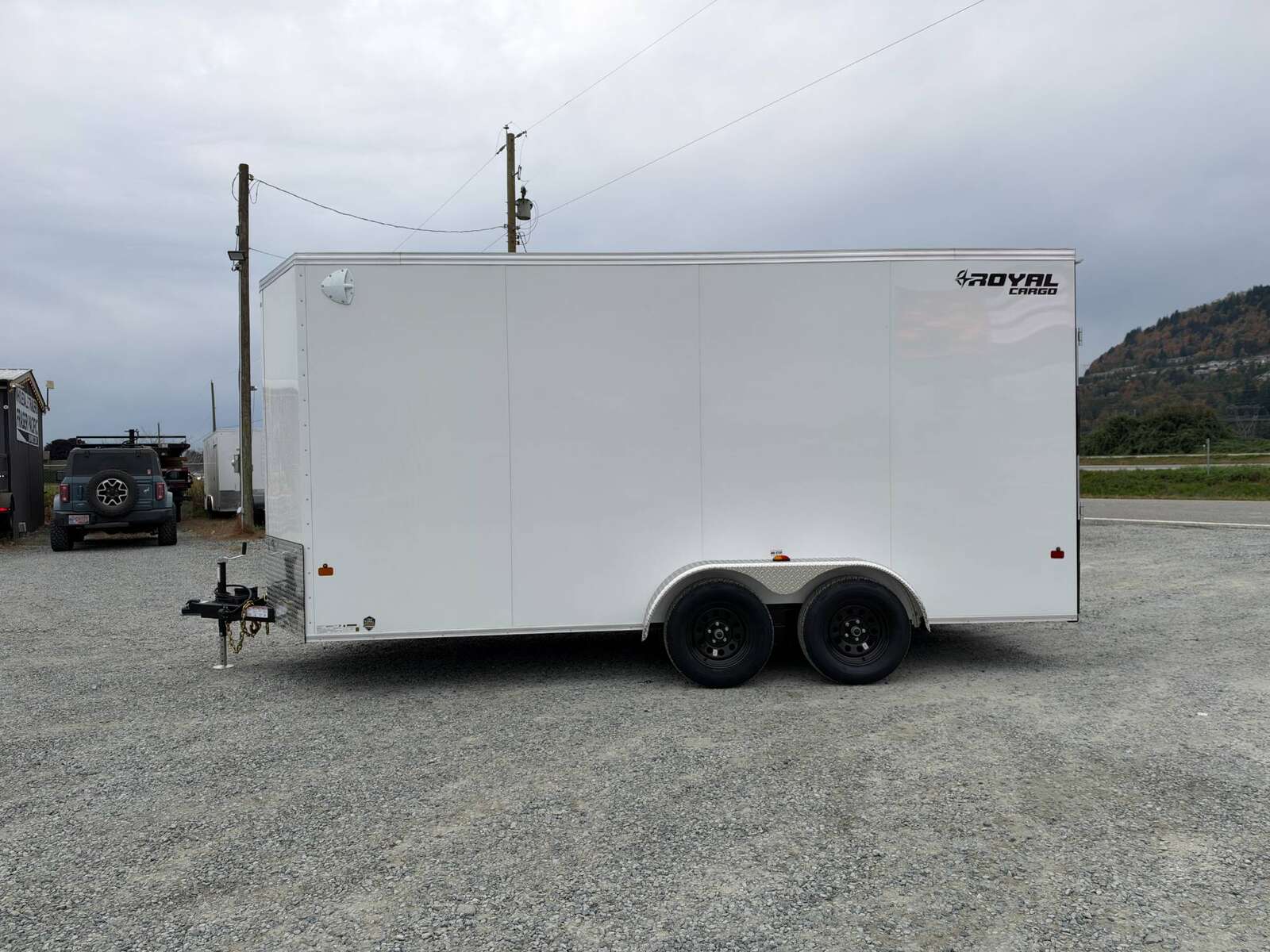 Photo of 2027 Royal 7x16 Enclosed Cargo Trailer V Nose Ramp Door White 7700lb GVW Extra Height (GSR)