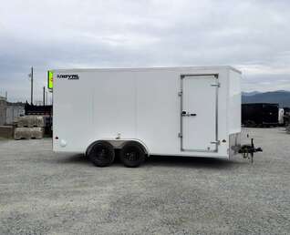 Thumbnail Photo of 2027 Royal 7x16 Enclosed Cargo Trailer V Nose Ramp Door White 7700lb GVW Extra Height (GSR)