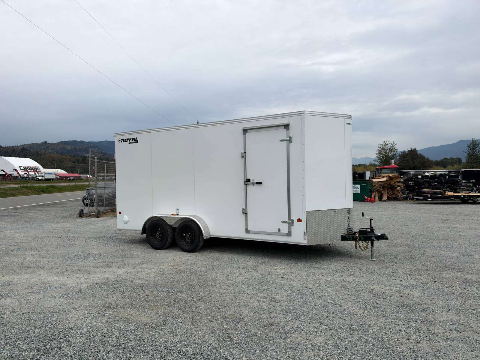Photo of 2027 Royal 7x16 Enclosed Cargo Trailer V Nose Ramp Door White 7700lb GVW Extra Height (GSR)