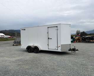 Thumbnail Photo of 2027 Royal 7x16 Enclosed Cargo Trailer V Nose Ramp Door White 7700lb GVW Extra Height (GSR)