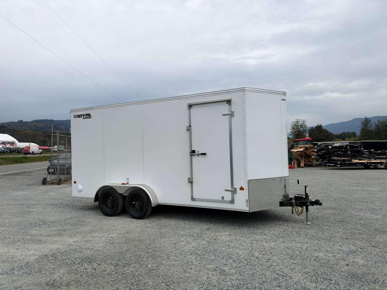 Photo of 2027 Royal 7x16 Enclosed Cargo Trailer V Nose Ramp Door White 7700lb GVW Extra Height (GSR)