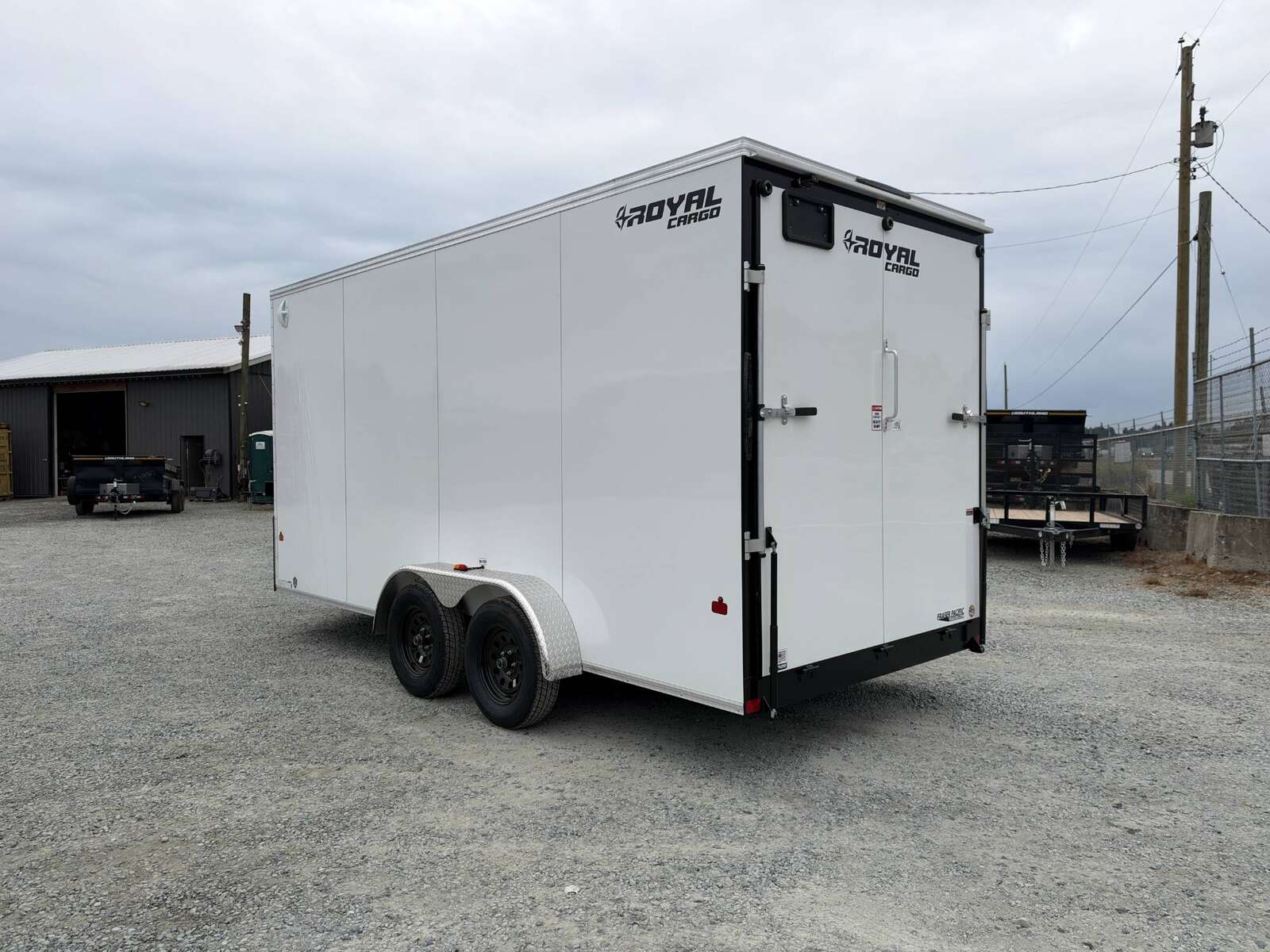 Photo of 2027 Royal 7x16 Enclosed Cargo Trailer V Nose Ramp Door White 7700lb GVW Extra Height (GSR)