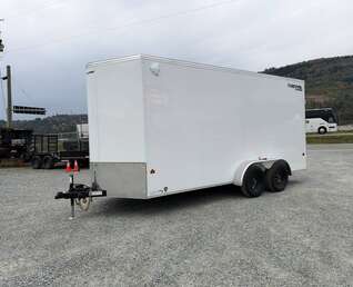 Thumbnail Photo of 2027 Royal 7x16 Enclosed Cargo Trailer V Nose Ramp Door White 7700lb GVW Extra Height (GSR)