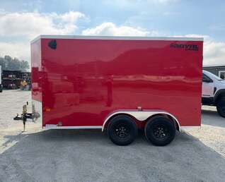 Thumbnail Photo of 2027 Royal Cargo 6x12 V Nose Cargo / Enclosed Trailer Ramp Door Red Tandem Axle 7700lb GVW (GSR)