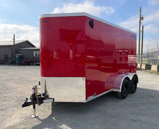 Thumbnail Photo of 2027 Royal Cargo 6x12 V Nose Cargo / Enclosed Trailer Ramp Door Red Tandem Axle 7700lb GVW (GSR)