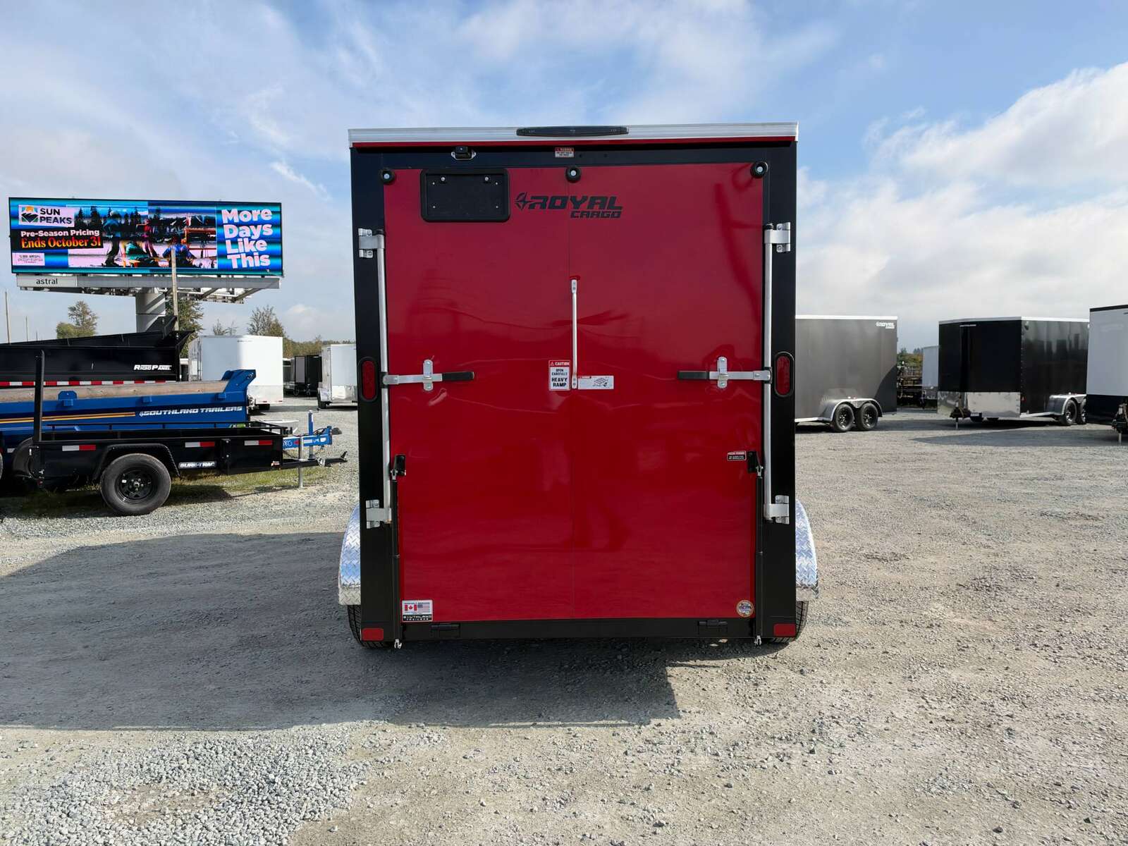 Photo of 2027 Royal Cargo 6x12 V Nose Cargo / Enclosed Trailer Ramp Door Red Tandem Axle 7700lb GVW (GSR)